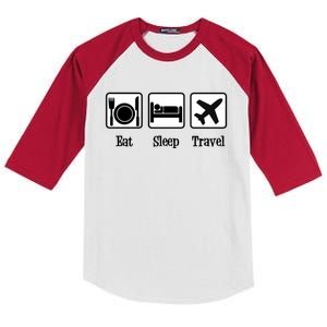 Eat Sleep Travel Gift Kids Colorblock Raglan Jersey