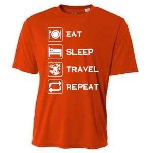 Eat Sleep Travel Repeat Gift Cooling Performance Crew T-Shirt