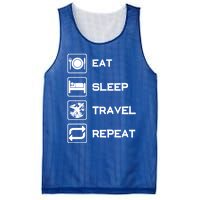 Eat Sleep Travel Repeat Gift Mesh Reversible Basketball Jersey Tank