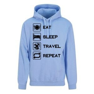 Eat Sleep Travel Repeat Gift Unisex Surf Hoodie