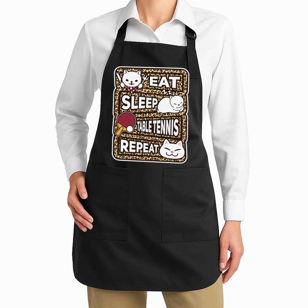 Eat Sleep Table Tennis Repeat Ping Pong Lover Outfit Apron