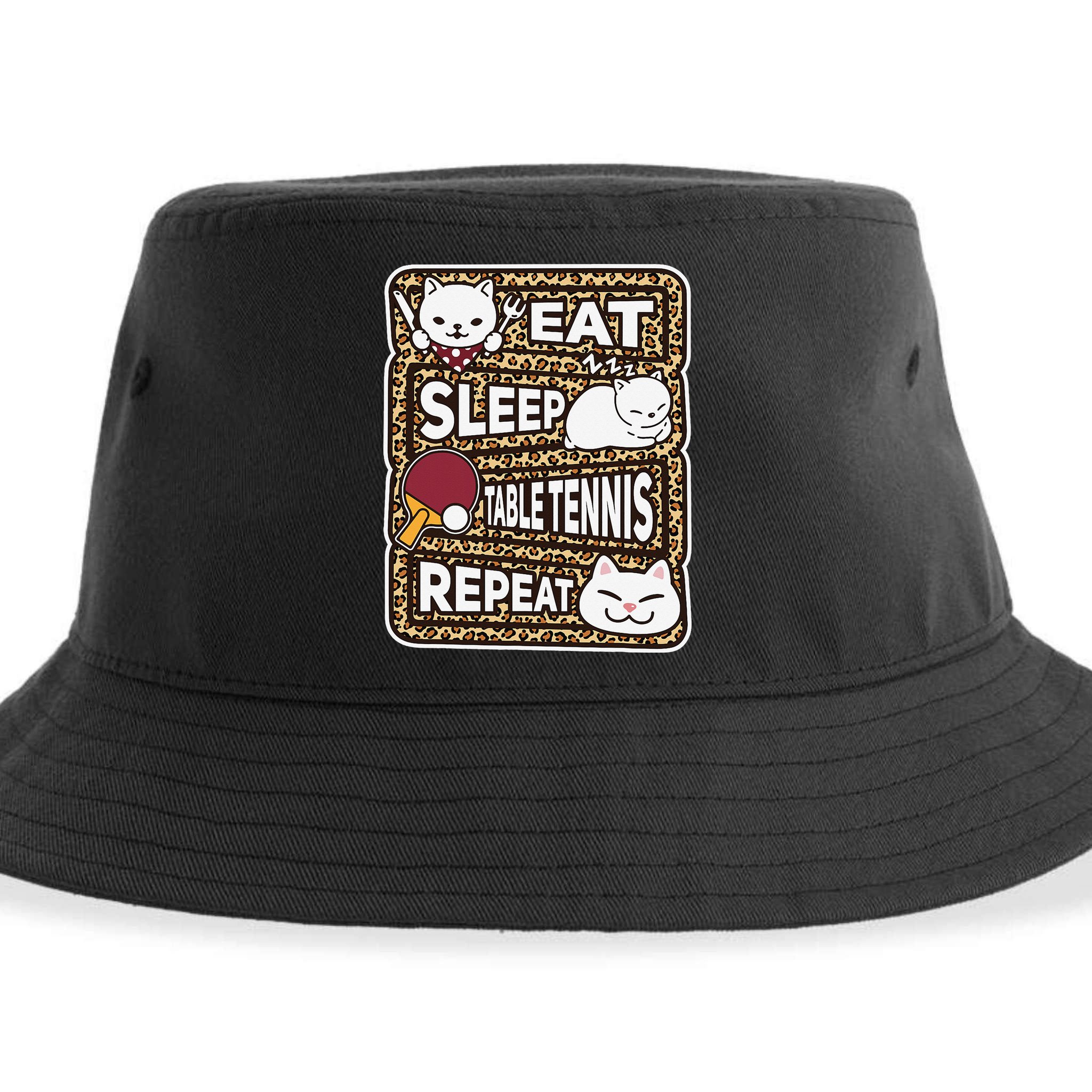Eat Sleep Table Tennis Repeat Ping Pong Lover Outfit Sustainable Bucket Hat