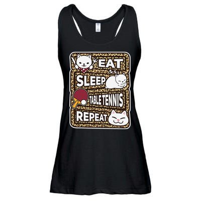 Eat Sleep Table Tennis Repeat Ping Pong Lover Outfit Ladies Essential Flowy Tank