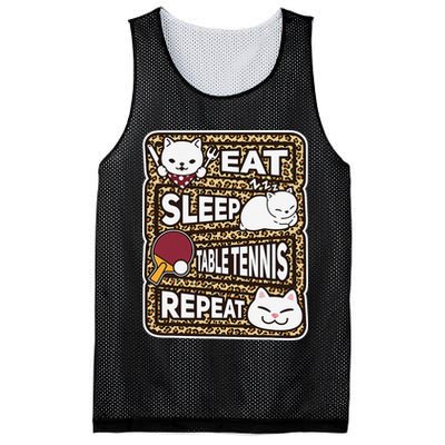 Eat Sleep Table Tennis Repeat Ping Pong Lover Outfit Mesh Reversible Basketball Jersey Tank