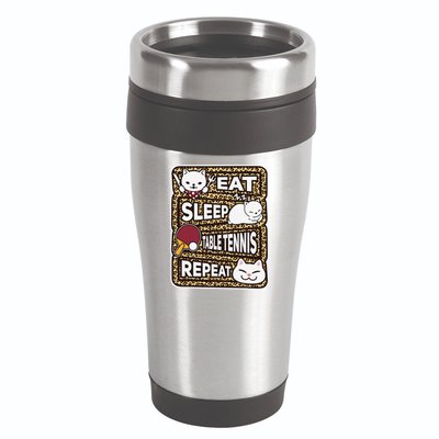 Eat Sleep Table Tennis Repeat Ping Pong Lover Outfit 16oz Travel Tumbler