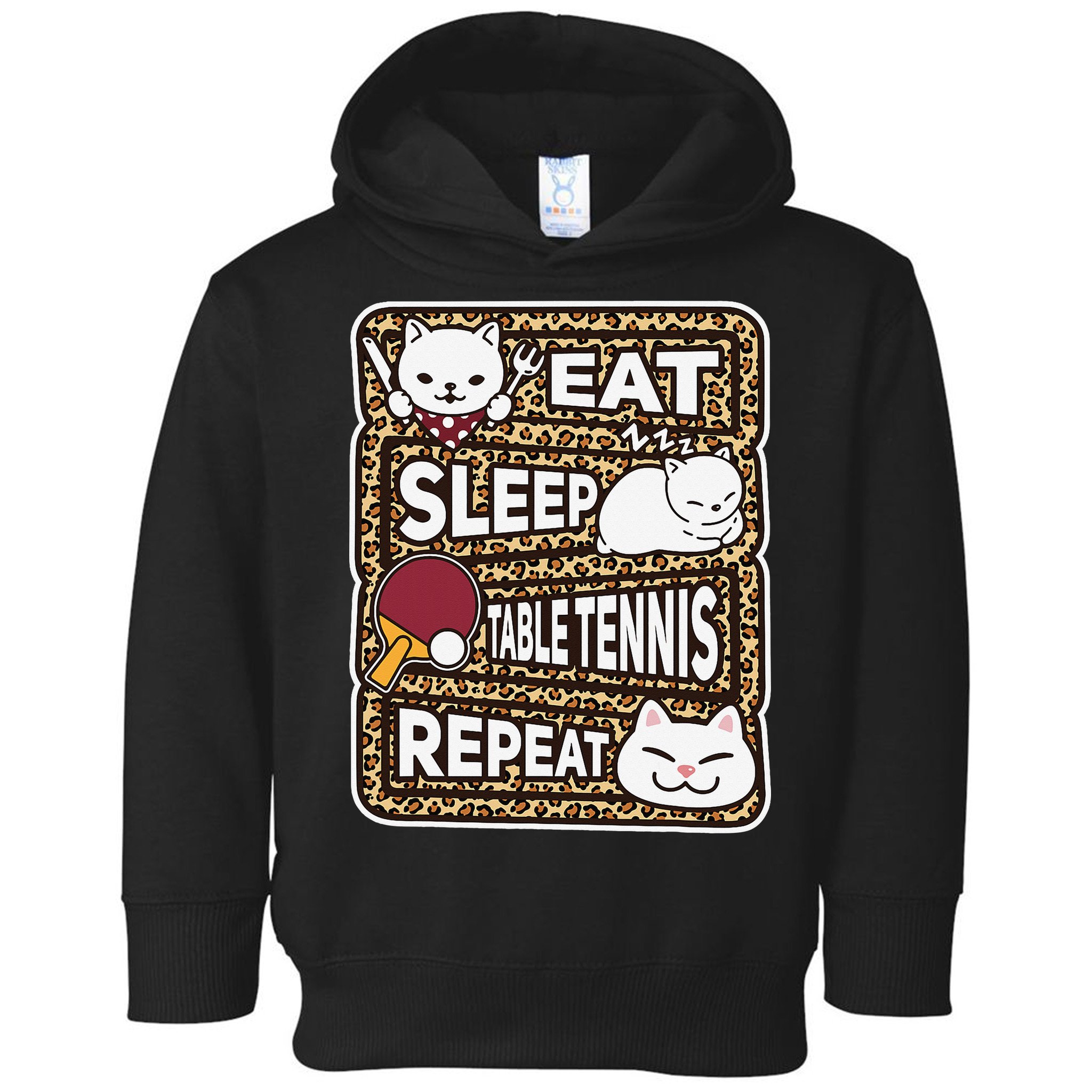 Eat Sleep Table Tennis Repeat Ping Pong Lover Outfit Toddler Hoodie
