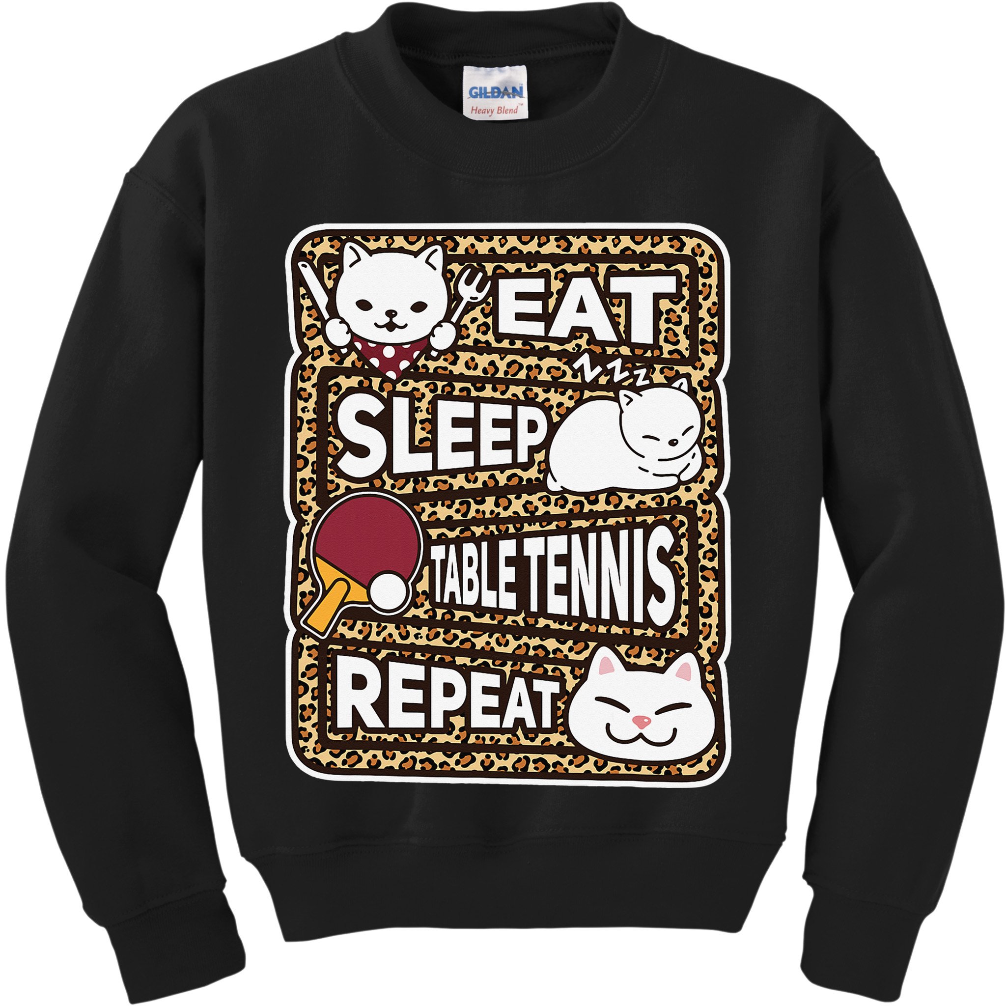 Eat Sleep Table Tennis Repeat Ping Pong Lover Outfit Kids Sweatshirt