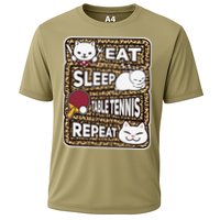 Eat Sleep Table Tennis Repeat Ping Pong Lover Outfit Cooling Performance Crew T-Shirt