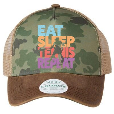 Eat Sleep Tennis Repeat Great Gift Tennis Gift Legacy Tie Dye Trucker Hat