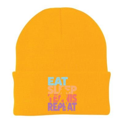 Eat Sleep Tennis Repeat Great Gift Tennis Gift Knit Cap Winter Beanie