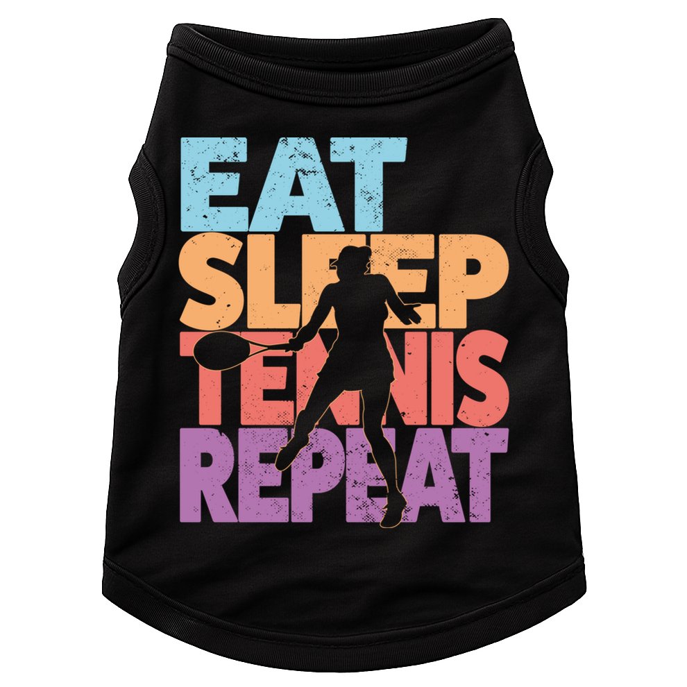 Eat Sleep Tennis Repeat Great Gift Tennis Gift Doggie Tank