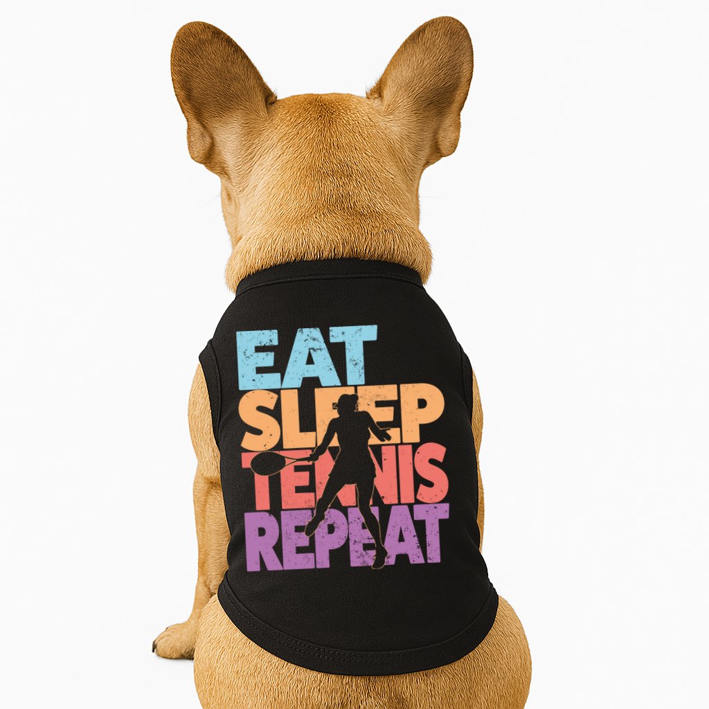 Eat Sleep Tennis Repeat Great Gift Tennis Gift Doggie Tank
