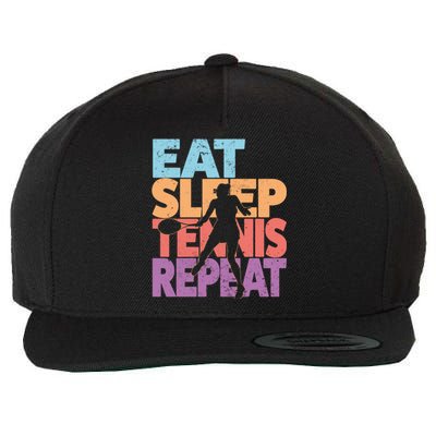 Eat Sleep Tennis Repeat Great Gift Tennis Gift Wool Snapback Cap