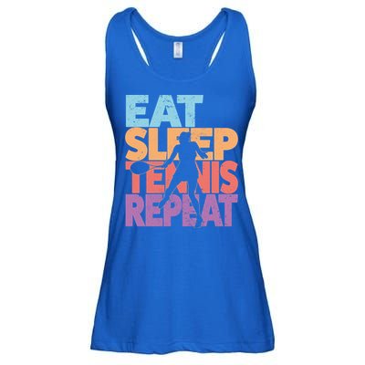Eat Sleep Tennis Repeat Great Gift Tennis Gift Ladies Essential Flowy Tank