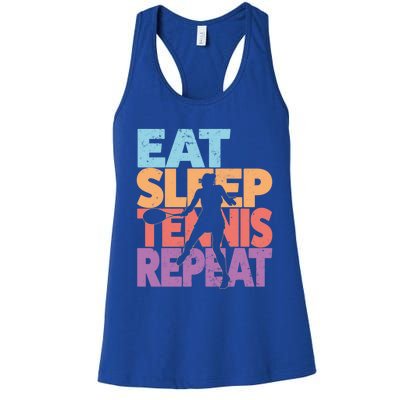 Eat Sleep Tennis Repeat Great Gift Tennis Gift Women's Racerback Tank