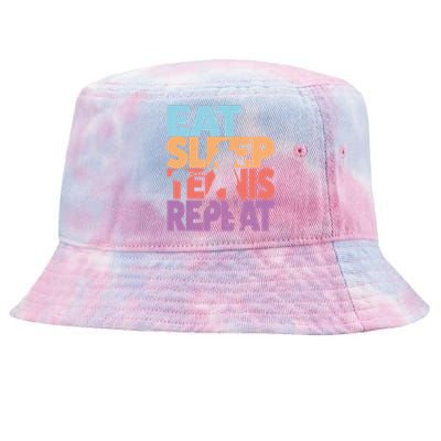 Eat Sleep Tennis Repeat Great Gift Tennis Gift Tie-Dyed Bucket Hat