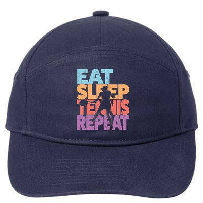 Eat Sleep Tennis Repeat Great Gift Tennis Gift 7-Panel Snapback Hat