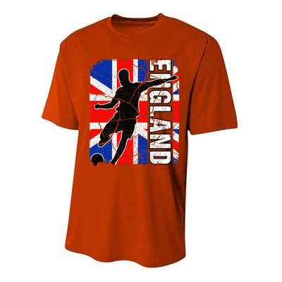 England Soccer Team British Flag Jersey Football Fans Performance Sprint T-Shirt