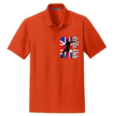 England Soccer Team British Flag Jersey Football Fans Dry Zone Grid Polo