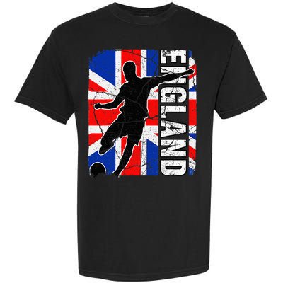 England Soccer Team British Flag Jersey Football Fans Garment-Dyed Heavyweight T-Shirt