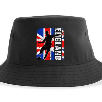 England Soccer Team British Flag Jersey Football Fans Sustainable Bucket Hat