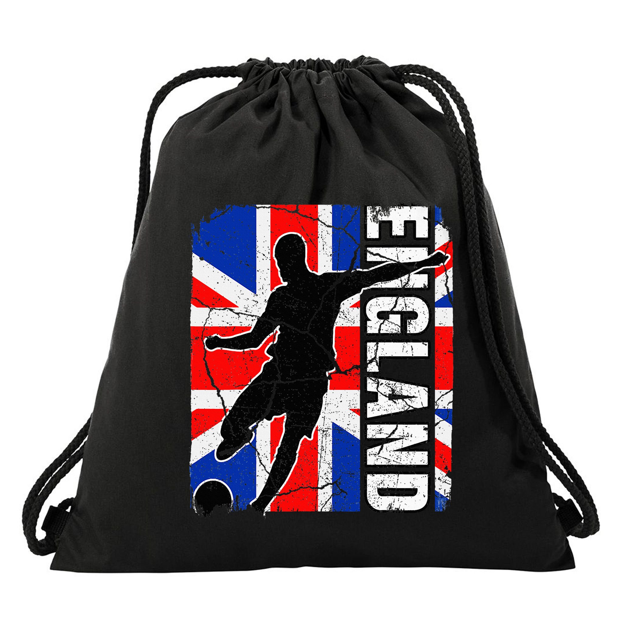 England Soccer Team British Flag Jersey Football Fans Drawstring Bag