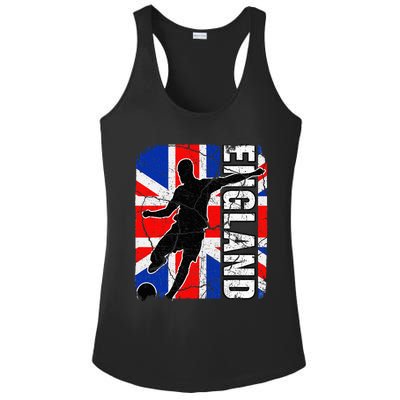 England Soccer Team British Flag Jersey Football Fans Ladies PosiCharge Competitor Racerback Tank