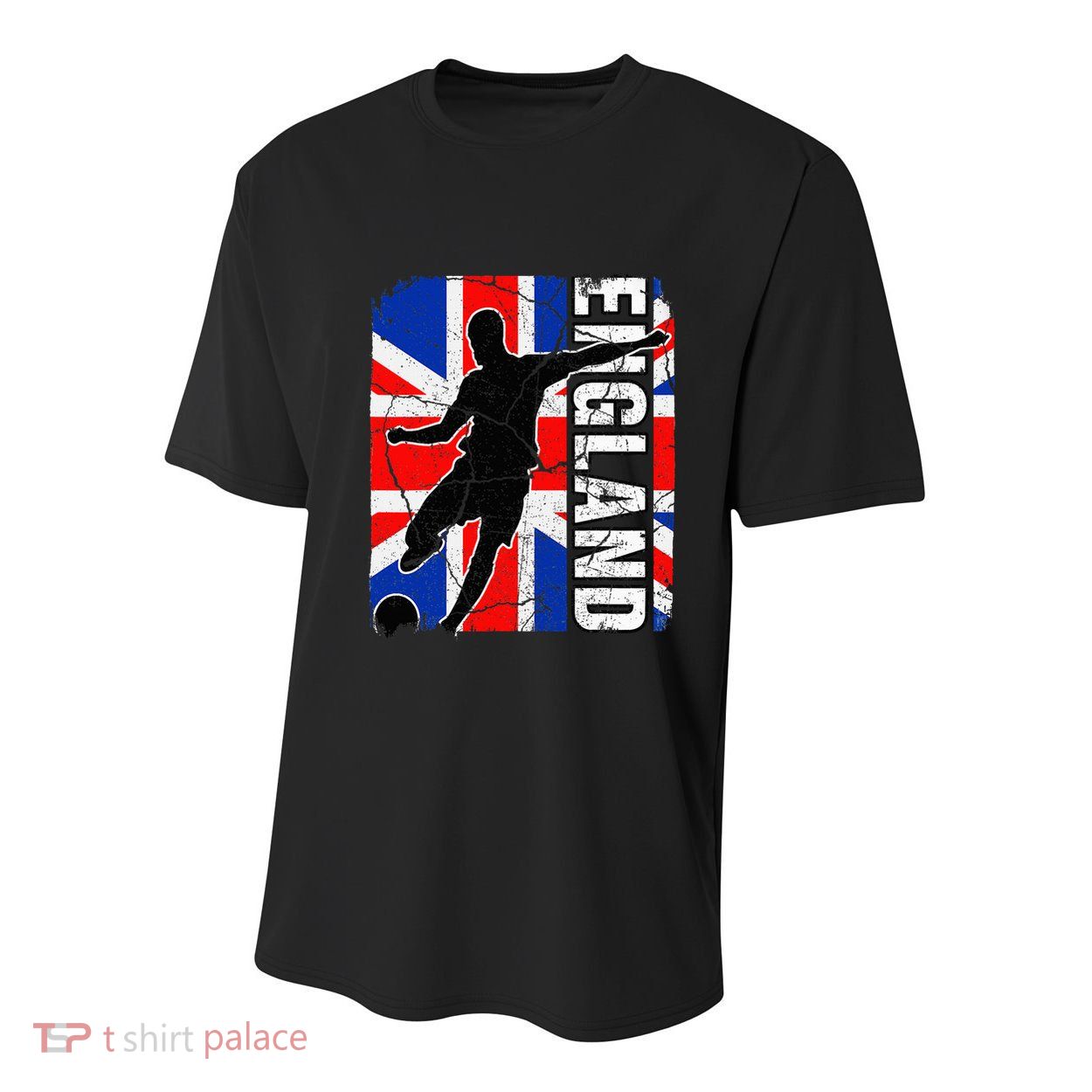 England Soccer Team British Flag Jersey Football Fans Youth Performance Sprint T-Shirt
