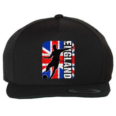England Soccer Team British Flag Jersey Football Fans Wool Snapback Cap