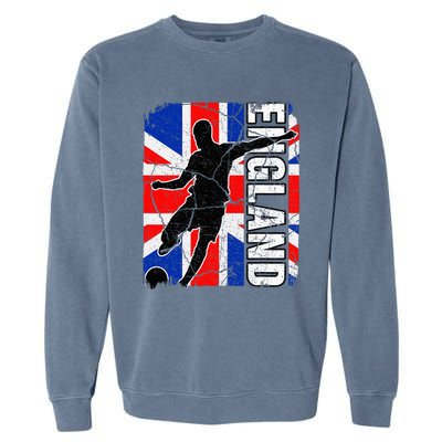 England Soccer Team British Flag Jersey Football Fans Garment-Dyed Sweatshirt