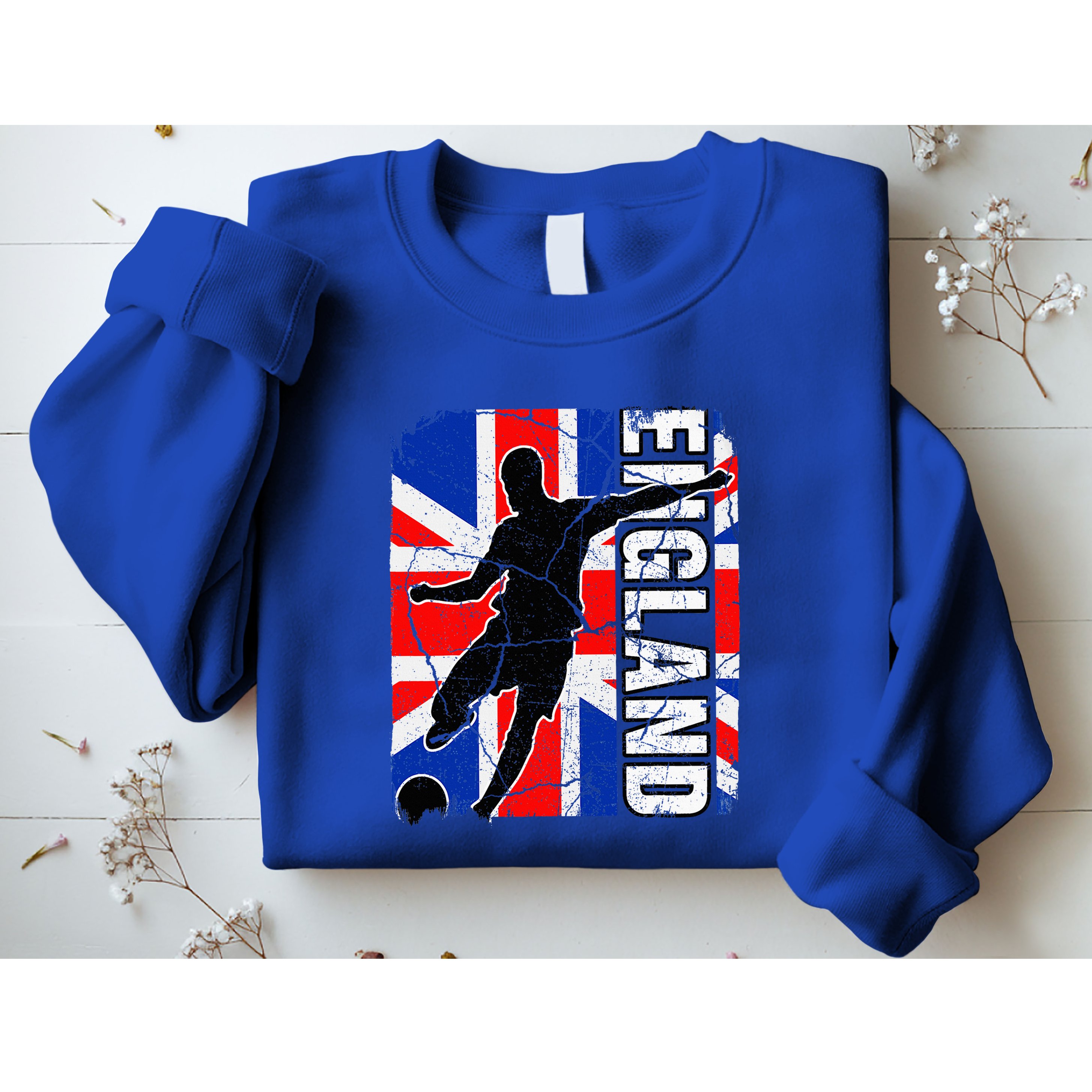 England Soccer Team British Flag Jersey Football Fans Sweatshirt