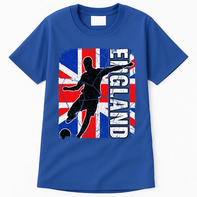 England Soccer Team British Flag Jersey Football Fans Tall T-Shirt