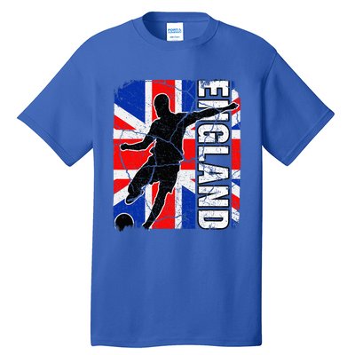 England Soccer Team British Flag Jersey Football Fans Tall T-Shirt