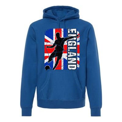 England Soccer Team British Flag Jersey Football Fans Premium Hoodie