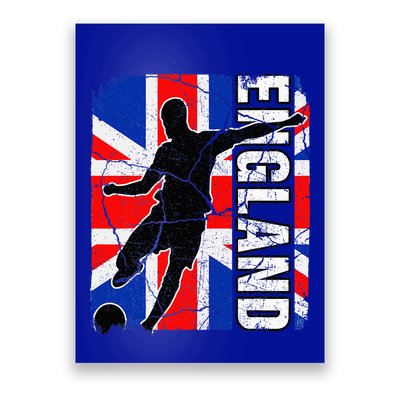 England Soccer Team British Flag Jersey Football Fans Poster