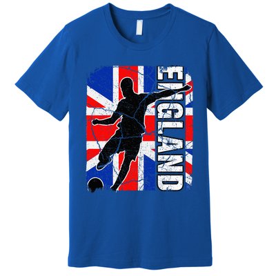 England Soccer Team British Flag Jersey Football Fans Premium T-Shirt