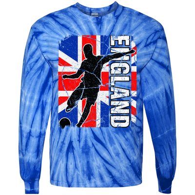 England Soccer Team British Flag Jersey Football Fans Tie-Dye Long Sleeve Shirt