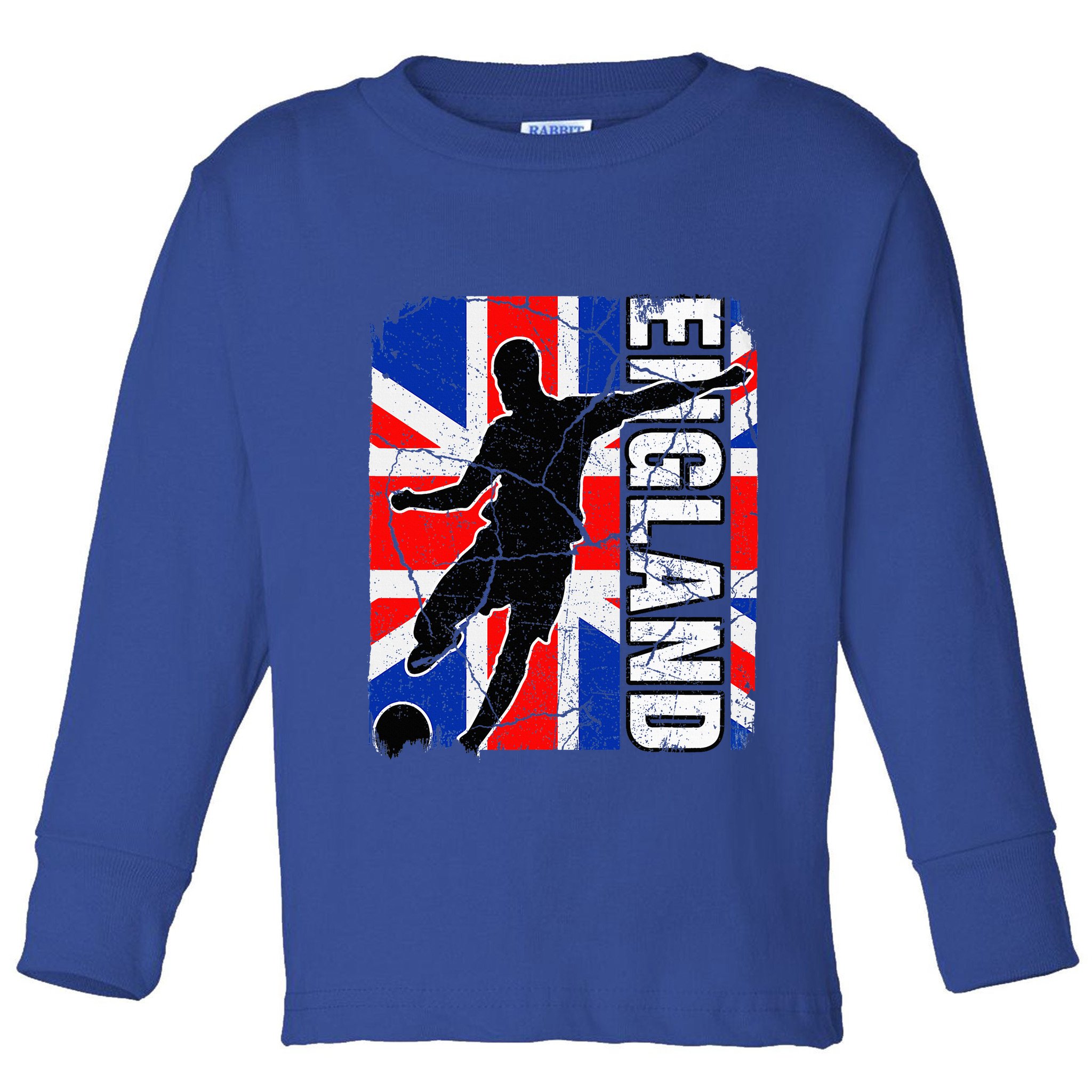 England Soccer Team British Flag Jersey Football Fans Toddler Long Sleeve Shirt