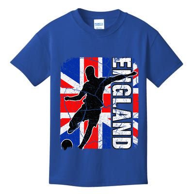 England Soccer Team British Flag Jersey Football Fans Kids T-Shirt
