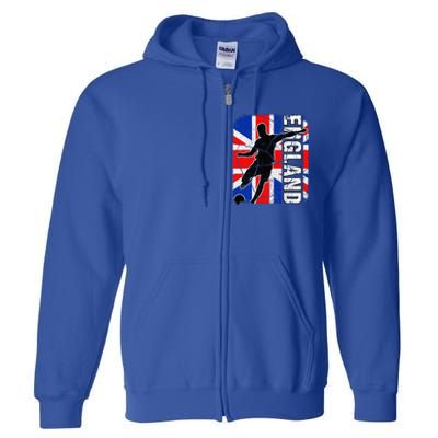 England Soccer Team British Flag Jersey Football Fans Full Zip Hoodie