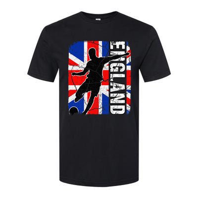 England Soccer Team British Flag Jersey Football Fans Softstyle CVC T-Shirt