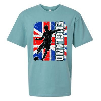 England Soccer Team British Flag Jersey Football Fans Sueded Cloud Jersey T-Shirt