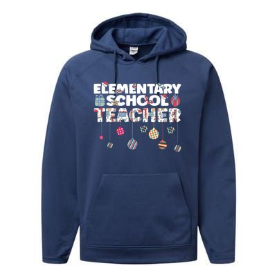 Eletary School Teacher Christmas Vibes Gift Performance Fleece Hoodie