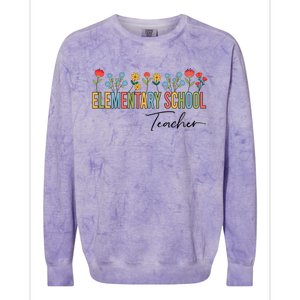 Eletary School Teacher Wildflowers Back To School Gift Colorblast Crewneck Sweatshirt