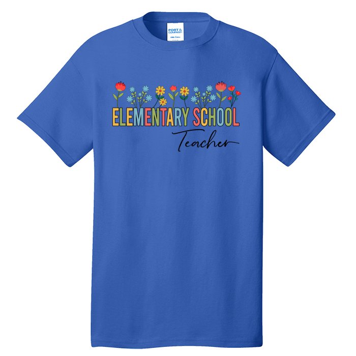 Eletary School Teacher Wildflowers Back To School Gift Tall T-Shirt