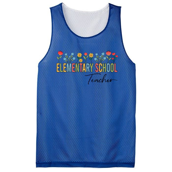 Eletary School Teacher Wildflowers Back To School Gift Mesh Reversible Basketball Jersey Tank