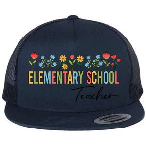 Eletary School Teacher Wildflowers Back To School Gift Flat Bill Trucker Hat