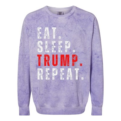 Eat Sleep Trump Repeat For President Trump 2024 Reelection Colorblast Crewneck Sweatshirt