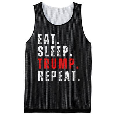 Eat Sleep Trump Repeat For President Trump 2024 Reelection Mesh Reversible Basketball Jersey Tank