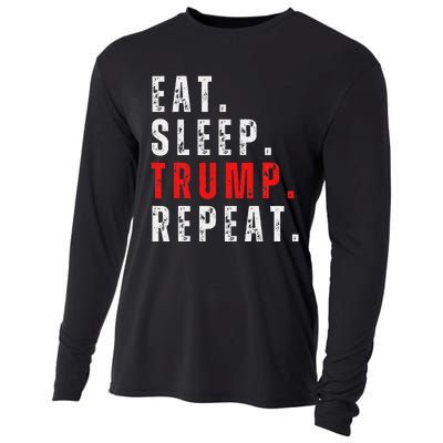 Eat Sleep Trump Repeat For President Trump 2024 Reelection Cooling Performance Long Sleeve Crew